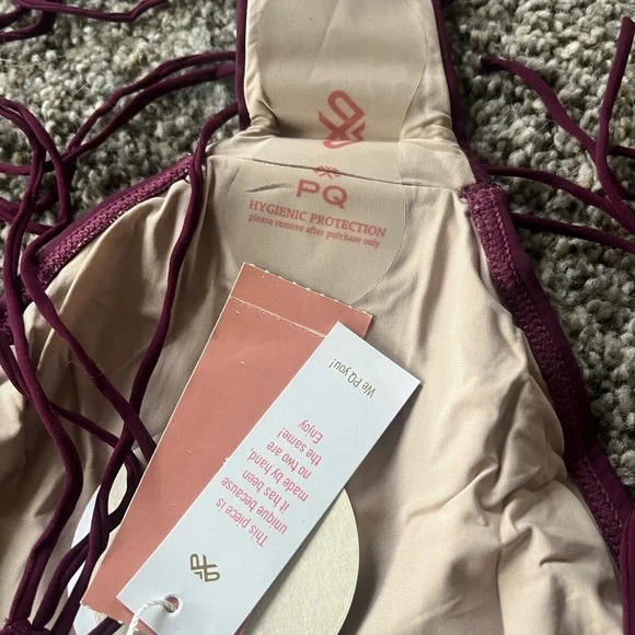 PQ swim Mila bathing suit set in Sangria small top and medium bottom NWT - Picture 13 of 14